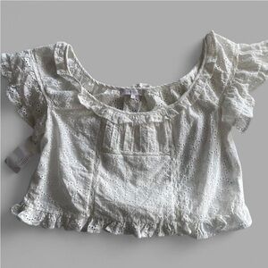 Olivaceous Eyelet Blouse